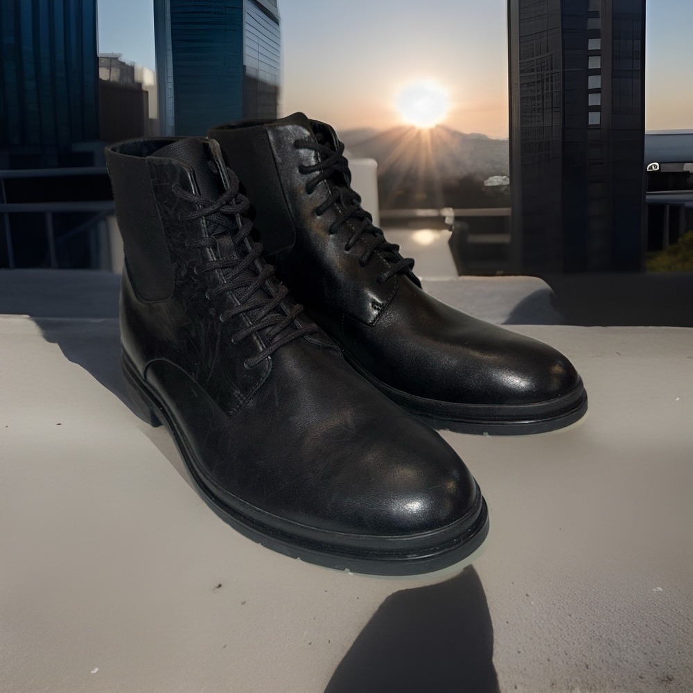 Clarks Mens Smart London Pace Gtx , Black  Leather , Waterproof US 8